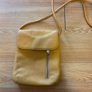 Yellow Leather Crossbody Bag